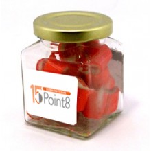 PERSONALISED ROCK CANDY IN GLASS SQUARE JAR